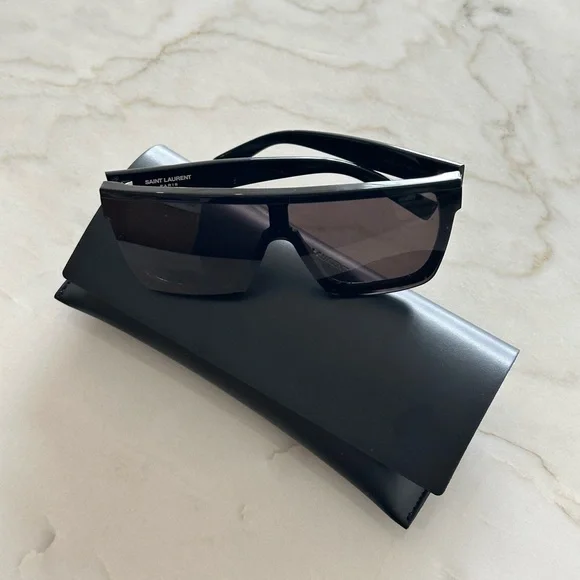 Saint Laurent Black Sunglasses with Case - Picture 3 of 9